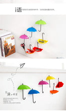 6PCS/Set Colorful Umbrella Shape Wall Hooks Decor