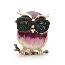 Wuli&Baby Alloy Owl Brooch Pins