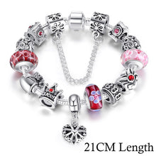BAMOER Queen Jewelry Silver Charms Bracelet