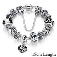 BAMOER Queen Jewelry Silver Charms Bracelet