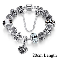 BAMOER Queen Jewelry Silver Charms Bracelet