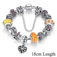 BAMOER Queen Jewelry Silver Charms Bracelet