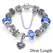 BAMOER Queen Jewelry Silver Charms Bracelet
